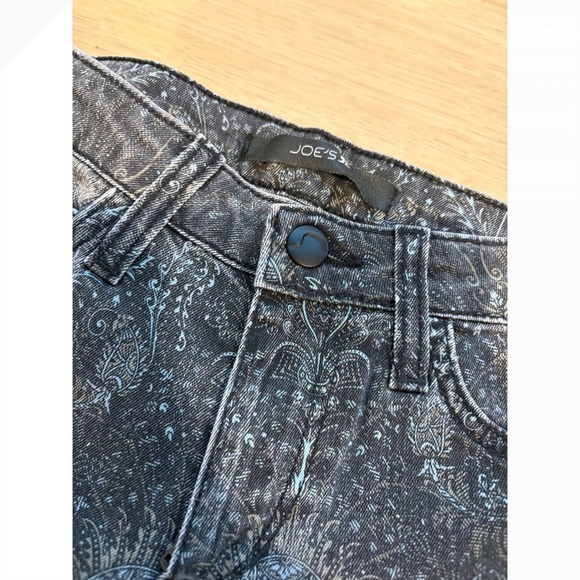 Joe's Jeans The Skinny Paisley‎ Print Denim Pants Stretch Black Size 25 - Picture 3 of 5
